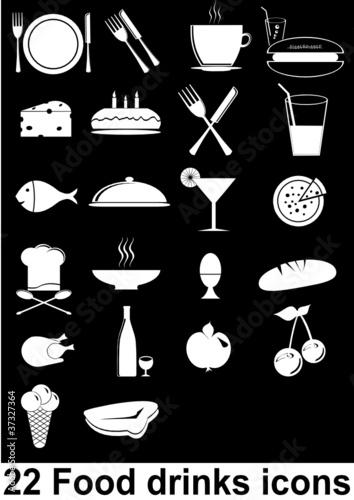 22 food drinks icons