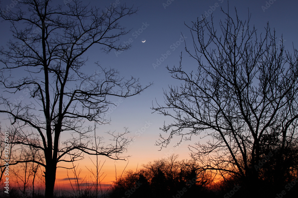 sunset in autumn