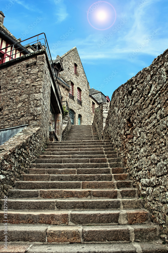 Escaliers au Mont-Saint-Michel