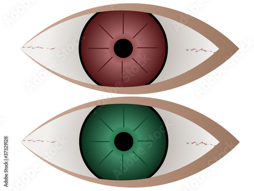 Green and red eye