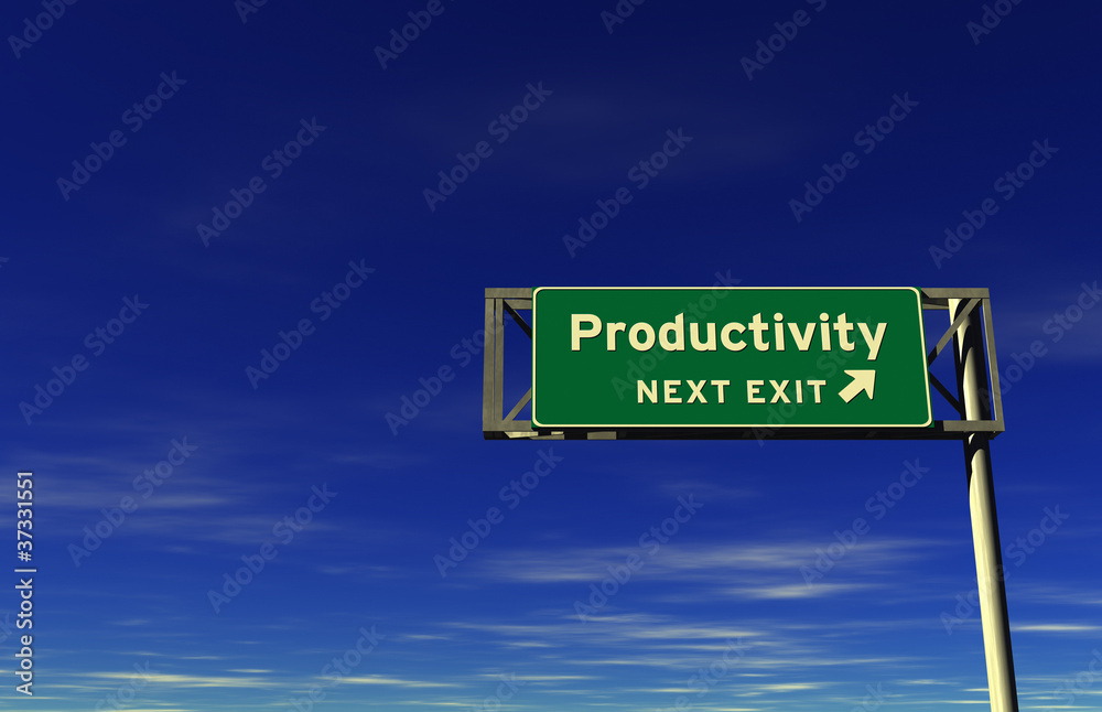 Fototapeta premium Productivity Freeway Exit Sign