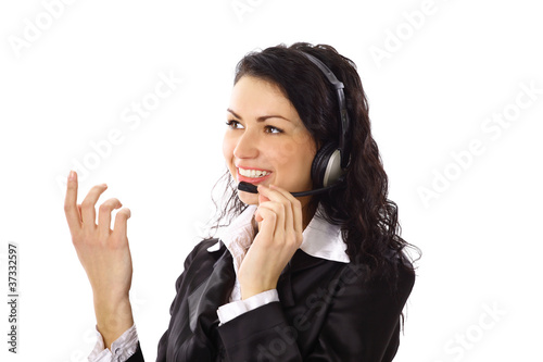 Photography smiling business woman with garniture