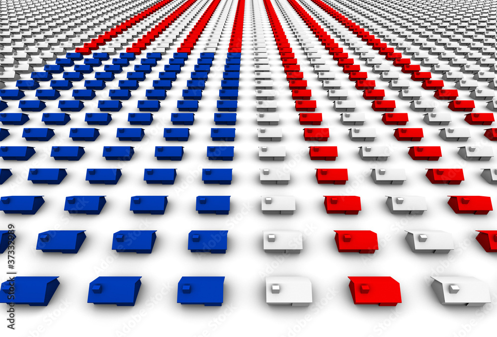 Fototapeta premium Hundreds of Houses Form USA Flag