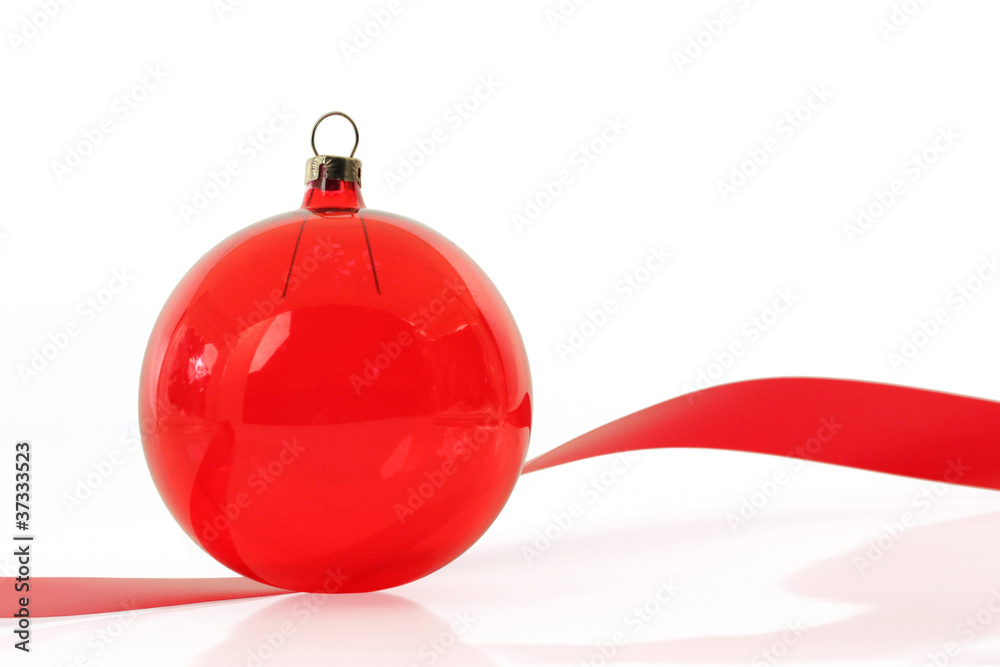 Red crystal ornament on white Red crystal ornament on white
