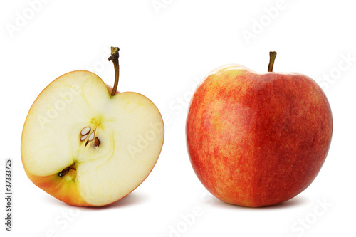 The cut and whole apple