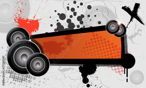 Urban grungy music banner