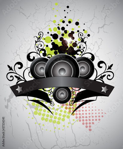 Urban grungy music banner