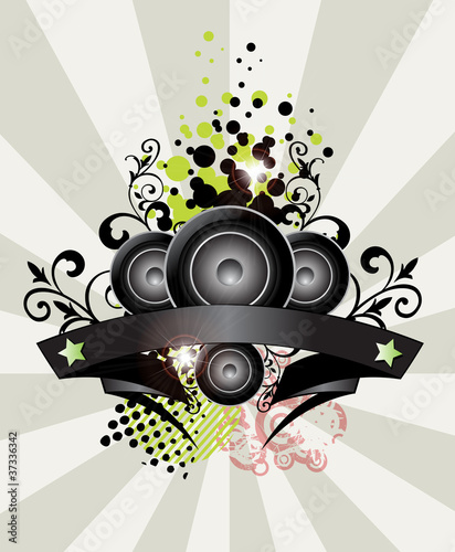 Urban grungy music banner