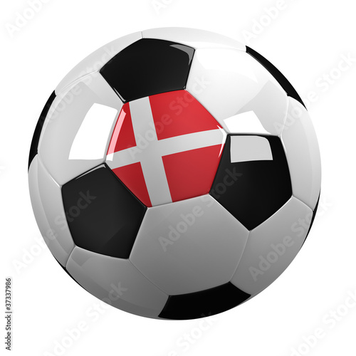 Denmark Soccer Ball - with clipping path