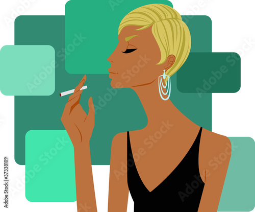 Woman Smoking a Cigarette