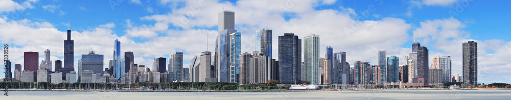 Naklejka premium Panorama panoramę miasta Chicago