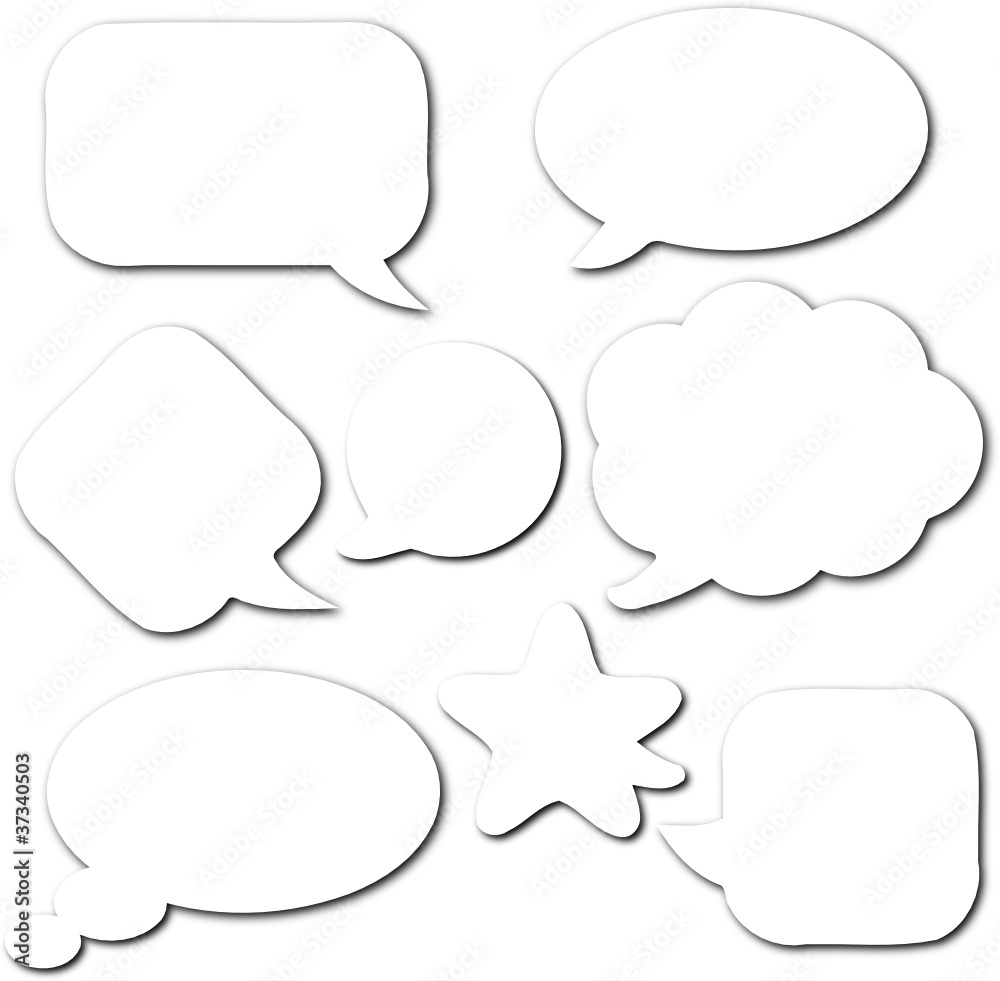Comic speech empty white bubbles Comic speech empty white bubbles
