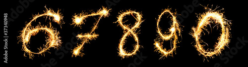 Real Sparkler Digits. See other digits in my portfolio.  6 7 8 9