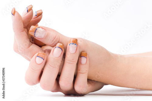 weibliche bunte fingern  gel