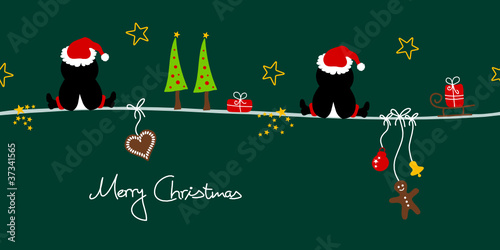 2 Christmas Penguins & Symbols
