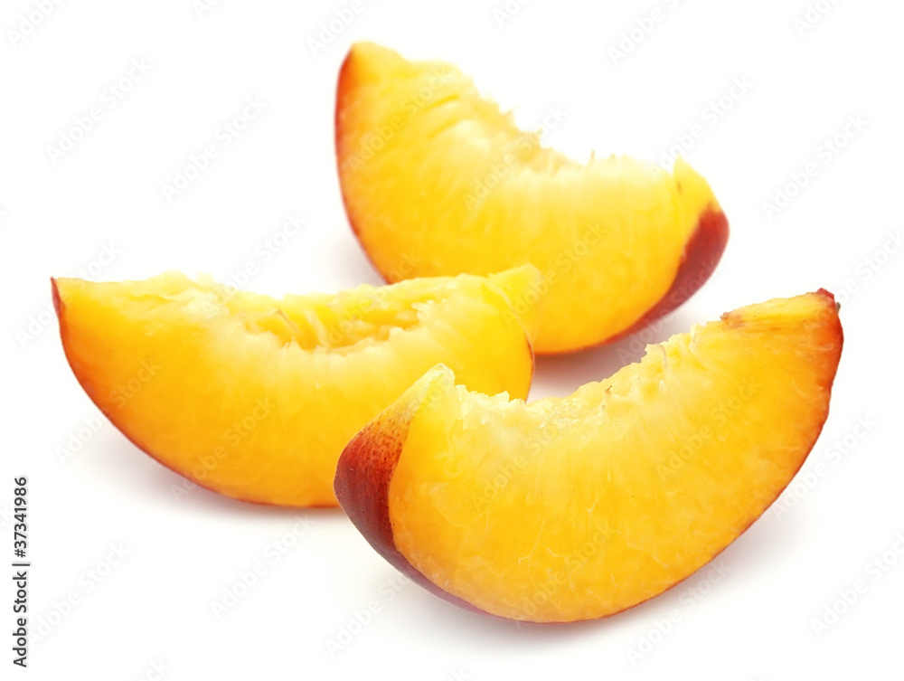 Juicy peach slices