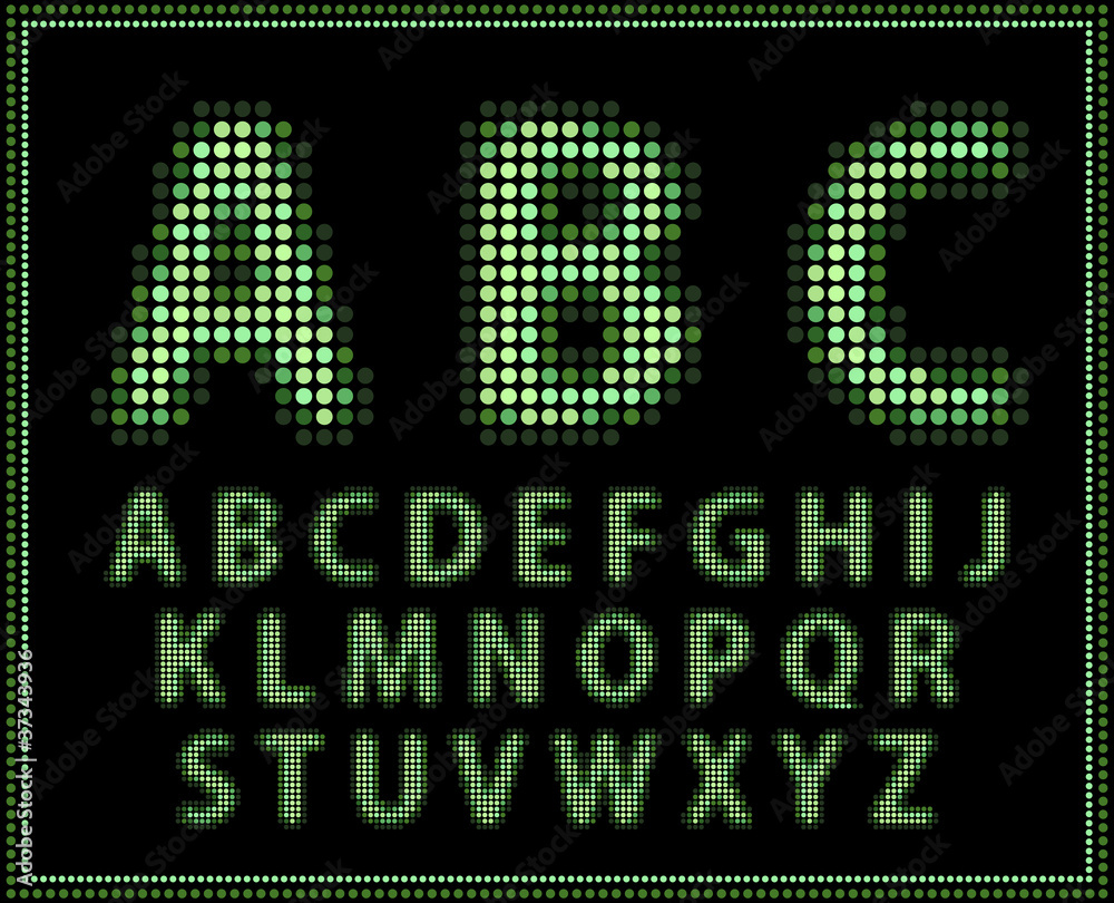 Halftone alphabet.