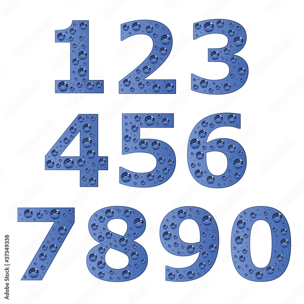 vector bubble digits