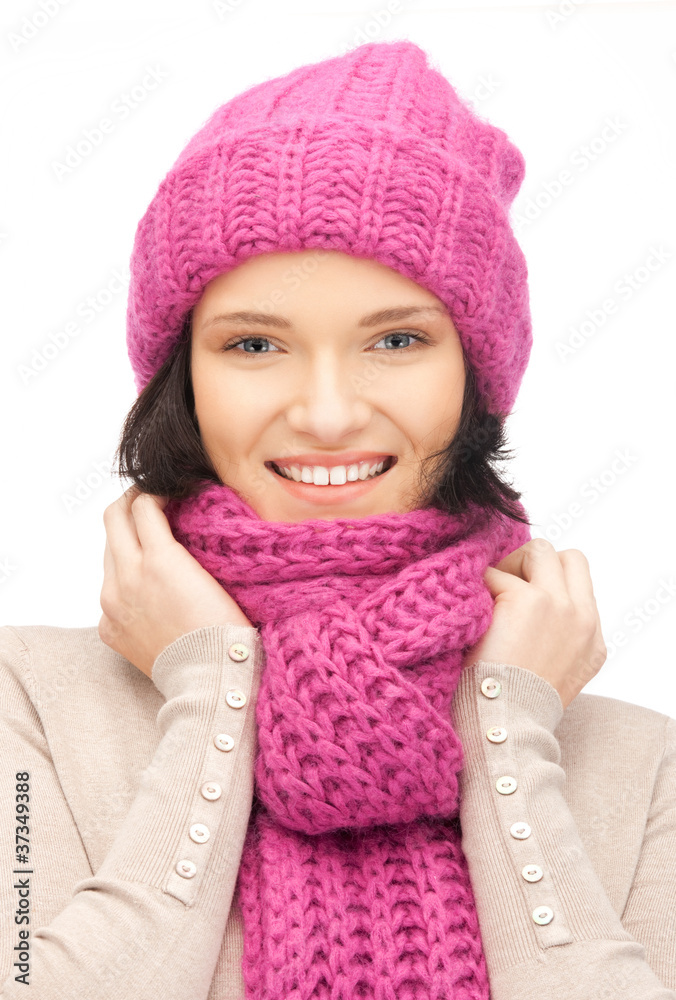 beautiful woman in winter hat beautiful woman in winter hat