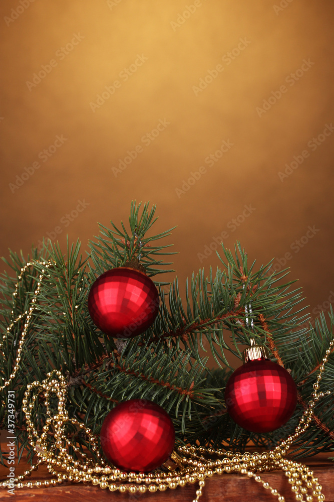 Christmas tree with beautiful New Year's balls