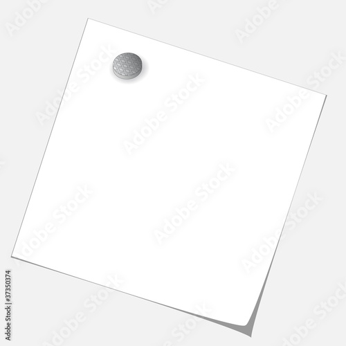 vector blank paper sheet nailed by nail