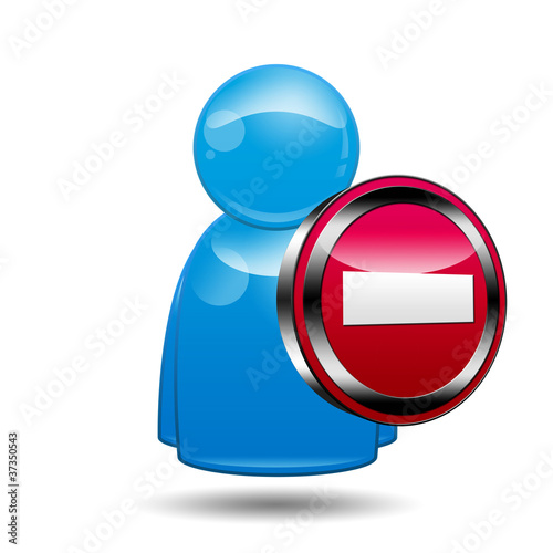 Photos Icono 3D usuario con señal menos