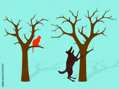 Barking Up The Wrong Tree Idiom photo