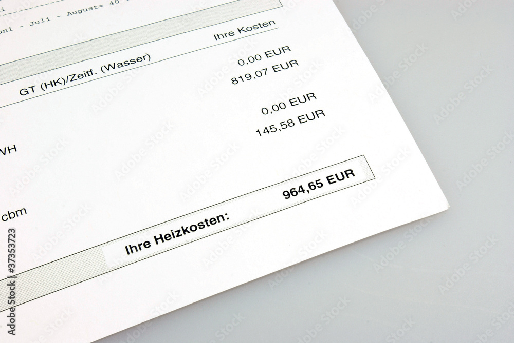 Obraz premium Heizkosten