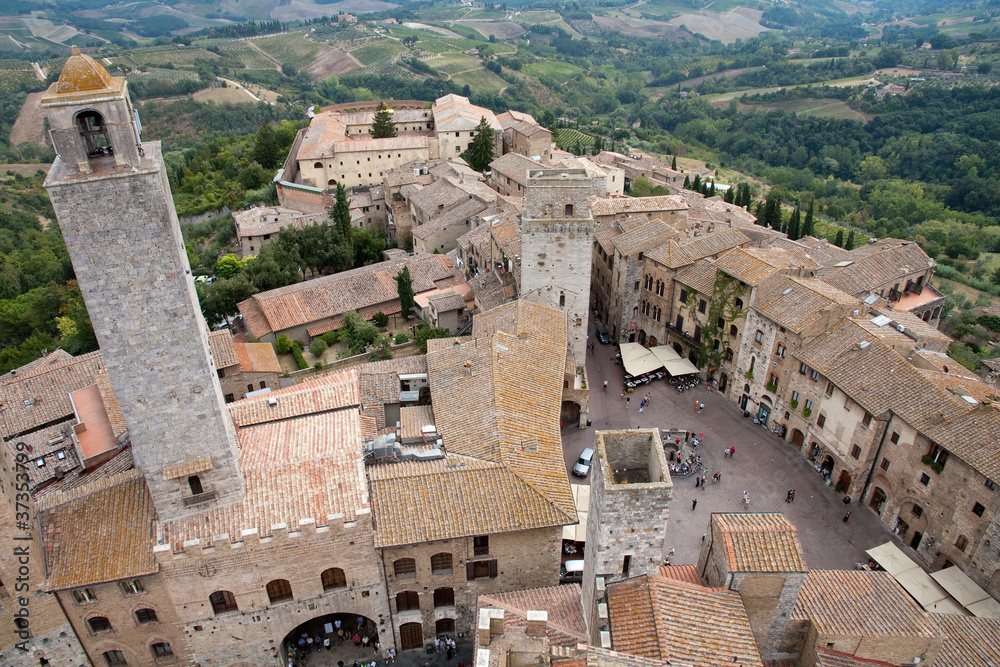 San Gimignano von oben.
