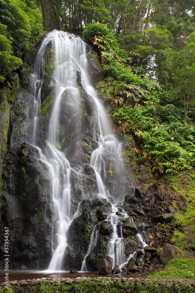 Famous cascade at Sao Miguel Island