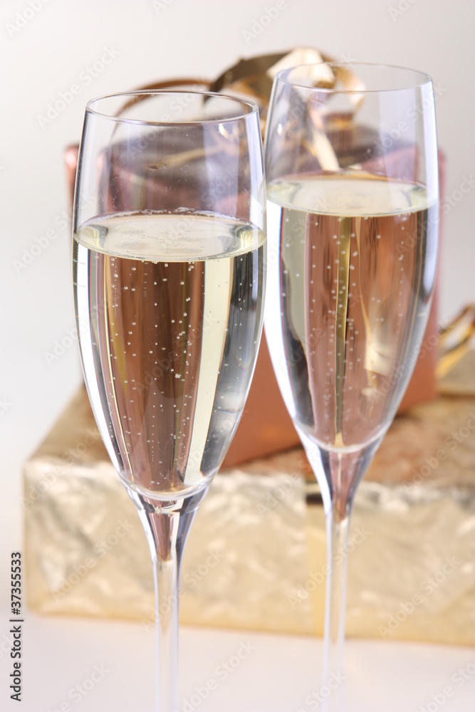 Gold/Brown Presents and Champaign