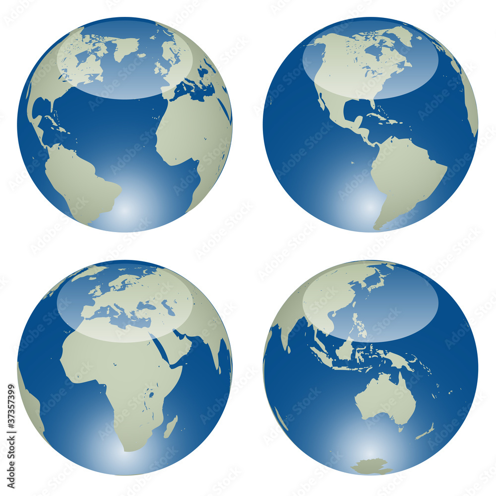 vector glossy globes