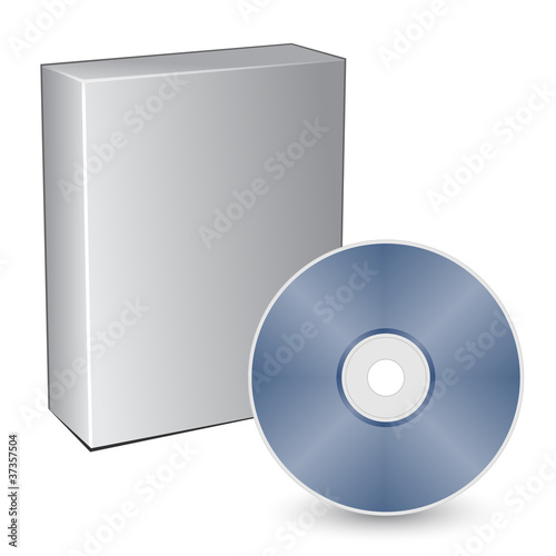 vector 3d box with compact disc