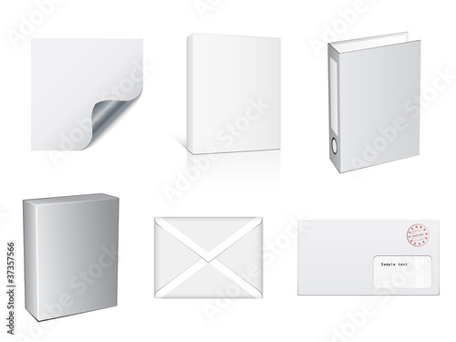 vector white paper objects