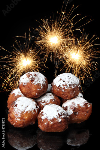 Oliebollen, dutch traditional new year pastry photo