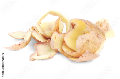 potato peel isolated on the white background