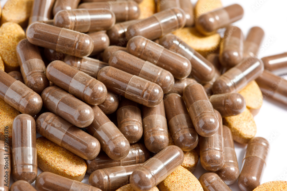 Medicinal pills piled up a bunch Medicinal pills piled up a bunch
