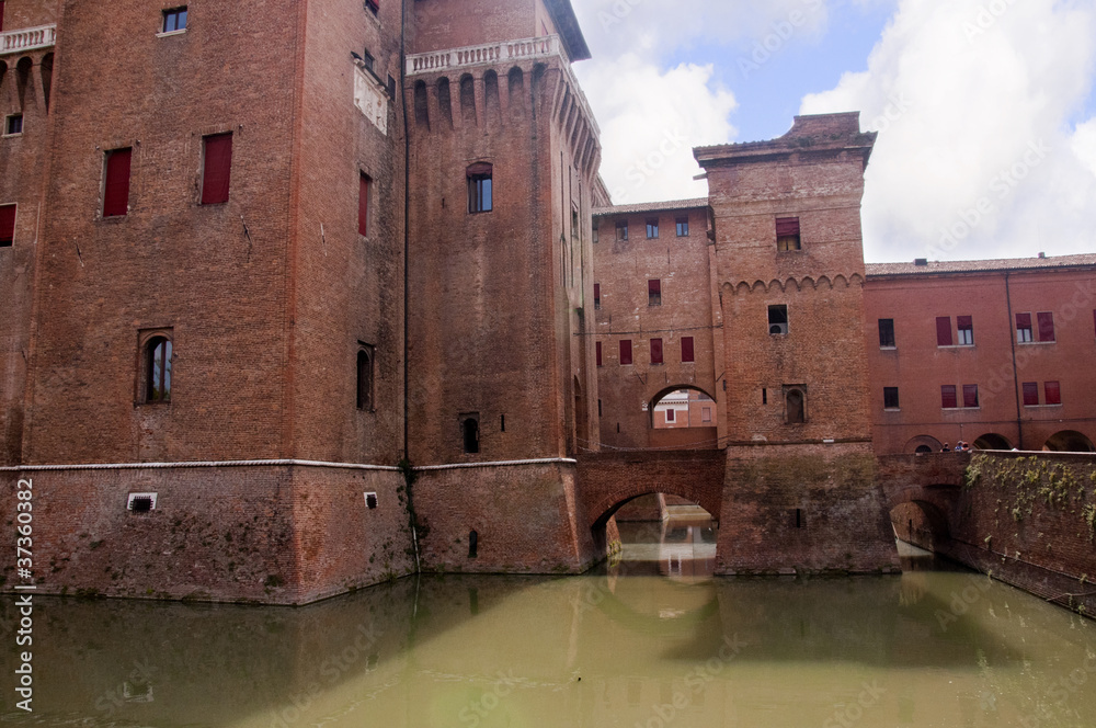 Castle at Ferrara in Northen Italy