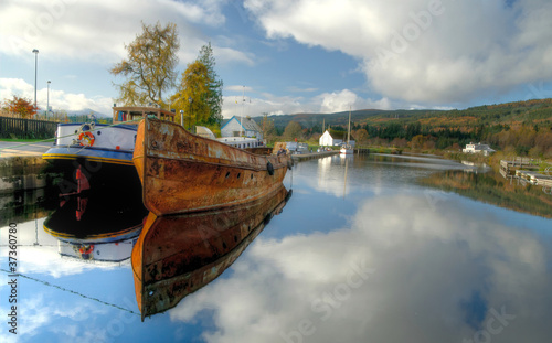 old boats on Caledonian Channel, Scotland