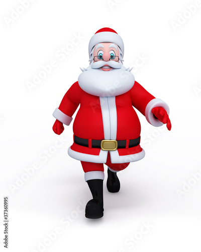 Bilde på lerret Santa Claus walking on the blank surface