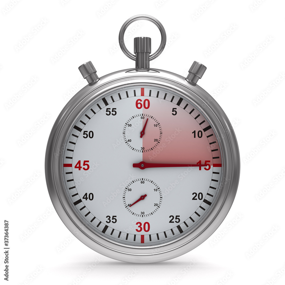 Stopwatch on white background. Isolated 3D image Stopwatch on white background. Isolated 3D image