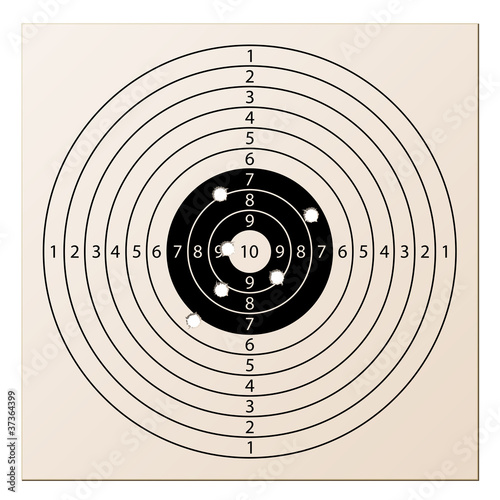 vector paper rifle target with bullet holes