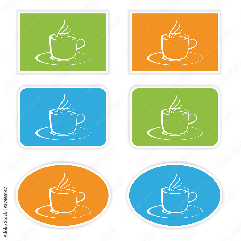 Obraz premium vector labels with cup