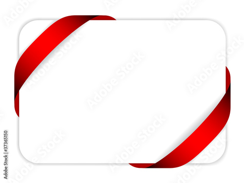 Vector festive card with ribbon