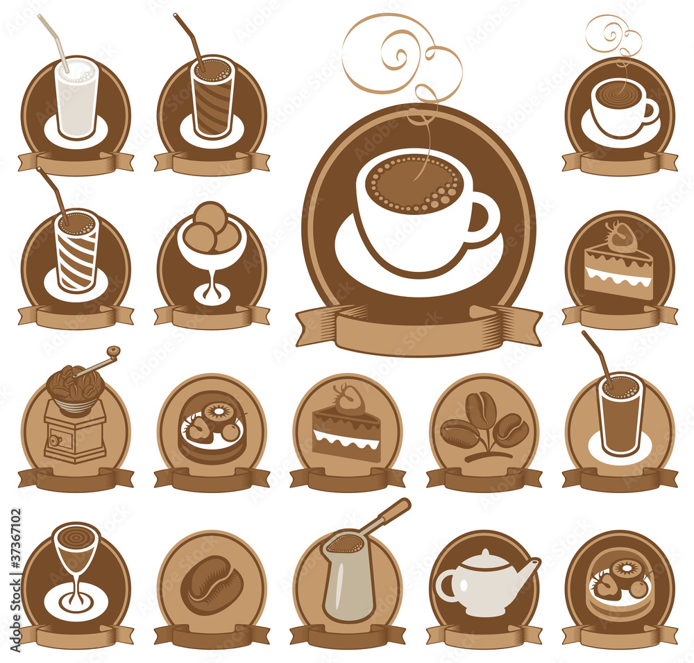 set of icons for coffee shop set of icons for coffee shop