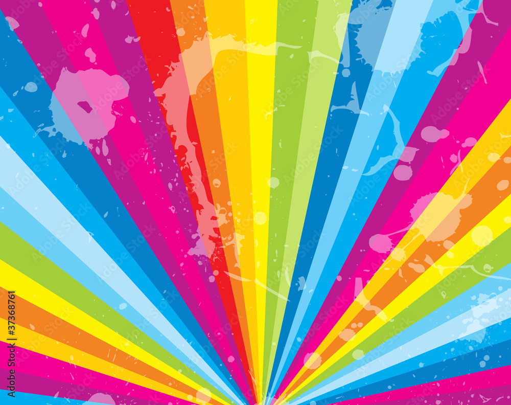 Splashes on Colorful Rays Background Splashes on Colorful Rays Background