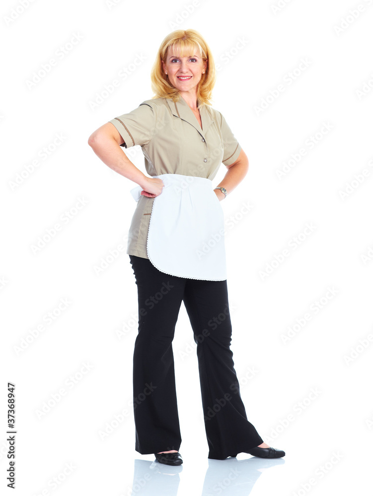 Smiling maid woman. Smiling maid woman.
