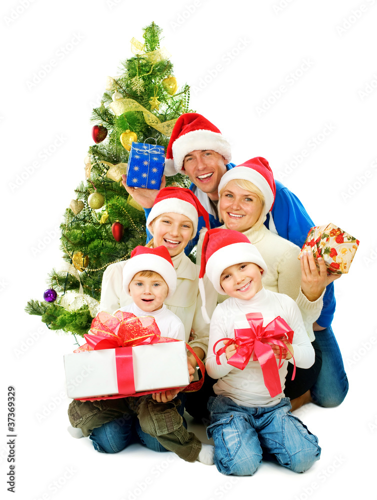 Christmas Family isolated on white Christmas Family isolated on white