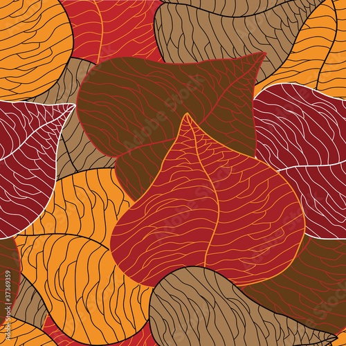 Vector seamless leaves