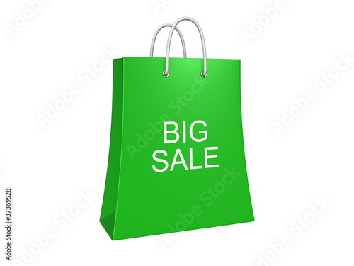 Big Sale shopping bag. Isolated on the white background